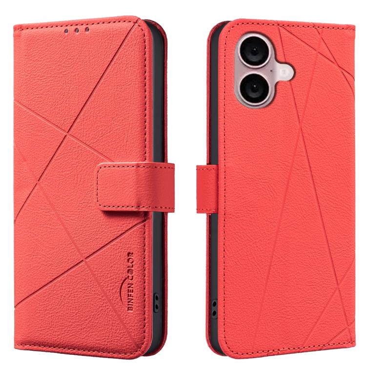 Geometric Pattern RFID Leather Phone Case, For iPhone 16e / 17e, For iPhone 17 Pro Max, For iPhone 17 Pro, For iPhone 17, For iPhone Air, For iPhone 16 Pro Max, For iPhone 16 Pro, For iPhone 16 Plus