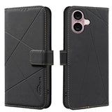 Geometric Pattern RFID Leather Phone Case, For iPhone 16e / 17e, For iPhone 17 Pro Max, For iPhone 17 Pro, For iPhone 17, For iPhone Air, For iPhone 16 Pro Max, For iPhone 16 Pro, For iPhone 16 Plus