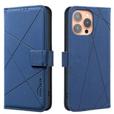 Geometric Pattern RFID Leather Phone Case, For iPhone 16e / 17e, For iPhone 17 Pro Max, For iPhone 17 Pro, For iPhone 17, For iPhone Air, For iPhone 16 Pro Max, For iPhone 16 Pro, For iPhone 16 Plus