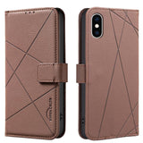 Geometric Pattern RFID Leather Phone Case, For iPhone XR, For iPhone XS Max, For iPhone 6 Plus / 7 Plus / 8 Plus