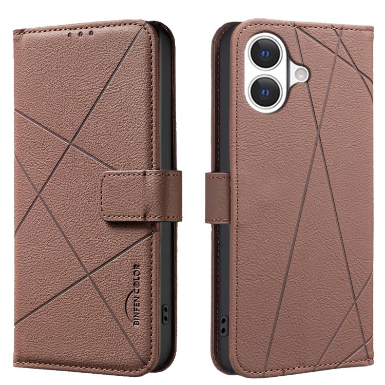 Geometric Pattern RFID Leather Phone Case, For iPhone 16e / 17e, For iPhone 17 Pro Max, For iPhone 17 Pro, For iPhone 17, For iPhone Air, For iPhone 16 Pro Max, For iPhone 16 Pro, For iPhone 16 Plus