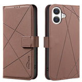 Geometric Pattern RFID Leather Phone Case, For iPhone 16e / 17e, For iPhone 17 Pro Max, For iPhone 17 Pro, For iPhone 17, For iPhone Air, For iPhone 16 Pro Max, For iPhone 16 Pro, For iPhone 16 Plus