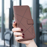 Geometric Pattern RFID Leather Phone Case, For iPhone 18 Pro/17 Pro, For iPhone 18 Pro Max/17 Pro Max, For iPhone 16e / 17e, For iPhone 17, For iPhone Air, For iPhone 16 Pro Max, For iPhone 16 Pro, For iPhone 16 Plus