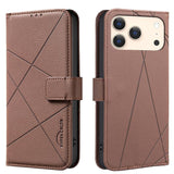 Geometric Pattern RFID Leather Phone Case, For iPhone 18 Pro/17 Pro, For iPhone 18 Pro Max/17 Pro Max, For iPhone 16e / 17e, For iPhone 17, For iPhone Air, For iPhone 16 Pro Max, For iPhone 16 Pro, For iPhone 16 Plus