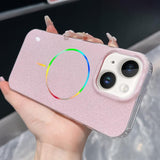 Glitter Powder Plating MagSafe IMD Full Coverage Phone Case, For iPhone 15 Pro, For iPhone 15 Plus, For iPhone 15, For iPhone 14 Pro, For iPhone 14 Pro Max, For iPhone 13 Pro Max, For iPhone 13 Pro, For iPhone 14 / 13