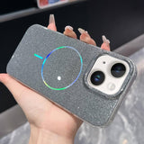 Glitter Powder Plating MagSafe IMD Full Coverage Phone Case, For iPhone 15 Pro, For iPhone 15 Plus, For iPhone 15, For iPhone 14 Pro, For iPhone 14 Pro Max, For iPhone 13 Pro Max, For iPhone 13 Pro, For iPhone 14 / 13