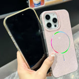 Glitter Powder Plating MagSafe IMD Full Coverage Phone Case, For iPhone 15 Pro, For iPhone 15 Plus, For iPhone 15, For iPhone 14 Pro, For iPhone 14 Pro Max, For iPhone 13 Pro Max, For iPhone 13 Pro, For iPhone 14 / 13