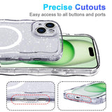 Wave Glitter MagSafe Magnetic TPU Phone Case, For iPhone 15 Pro Max, For iPhone 15 Pro, For iPhone 15 Plus, For iPhone 15