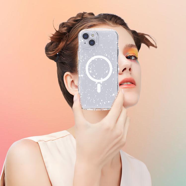 Wave Glitter MagSafe Magnetic TPU Phone Case, For iPhone 15 Pro Max, For iPhone 15 Pro, For iPhone 15 Plus, For iPhone 15