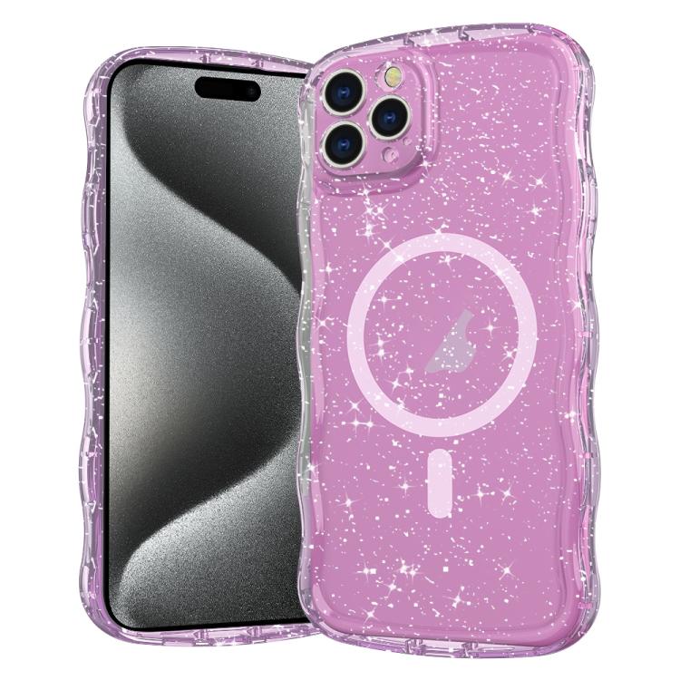 Wave Glitter MagSafe Magnetic TPU Phone Case, For iPhone 15 Pro Max, For iPhone 15 Pro, For iPhone 15 Plus, For iPhone 15