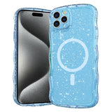 Wave Glitter MagSafe Magnetic TPU Phone Case, For iPhone 15 Pro Max, For iPhone 15 Pro, For iPhone 15 Plus, For iPhone 15