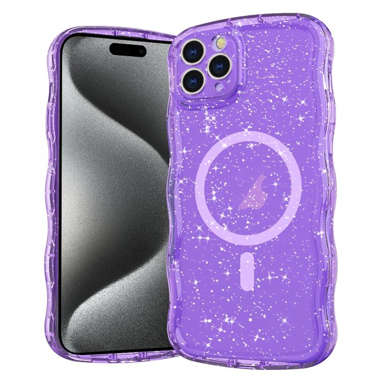Wave Glitter MagSafe Magnetic TPU Phone Case, For iPhone 15 Pro Max, For iPhone 15 Pro, For iPhone 15 Plus, For iPhone 15