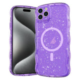 Wave Glitter MagSafe Magnetic TPU Phone Case, For iPhone 15 Pro Max, For iPhone 15 Pro, For iPhone 15 Plus, For iPhone 15