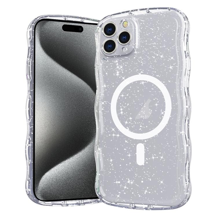 Wave Glitter MagSafe Magnetic TPU Phone Case, For iPhone 15 Pro Max, For iPhone 15 Pro, For iPhone 15 Plus, For iPhone 15