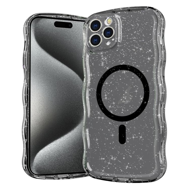 Wave Glitter MagSafe Magnetic TPU Phone Case, For iPhone 15 Pro Max, For iPhone 15 Pro, For iPhone 15 Plus, For iPhone 15