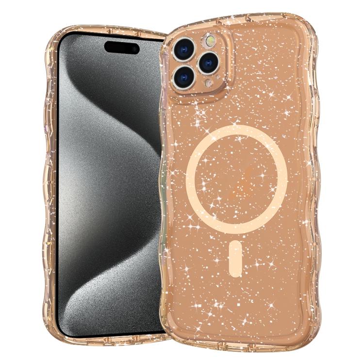 Wave Glitter MagSafe Magnetic TPU Phone Case, For iPhone 15 Pro Max, For iPhone 15 Pro, For iPhone 15 Plus, For iPhone 15