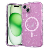 Wave Glitter MagSafe Magnetic TPU Phone Case, For iPhone 15 Pro Max, For iPhone 15 Pro, For iPhone 15 Plus, For iPhone 15
