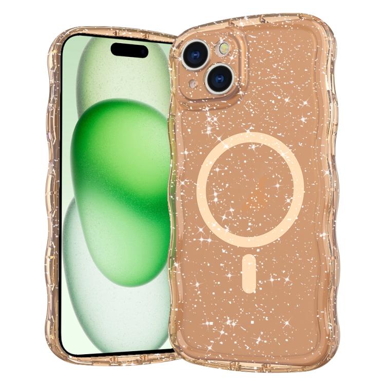 Wave Glitter MagSafe Magnetic TPU Phone Case, For iPhone 15 Pro Max, For iPhone 15 Pro, For iPhone 15 Plus, For iPhone 15