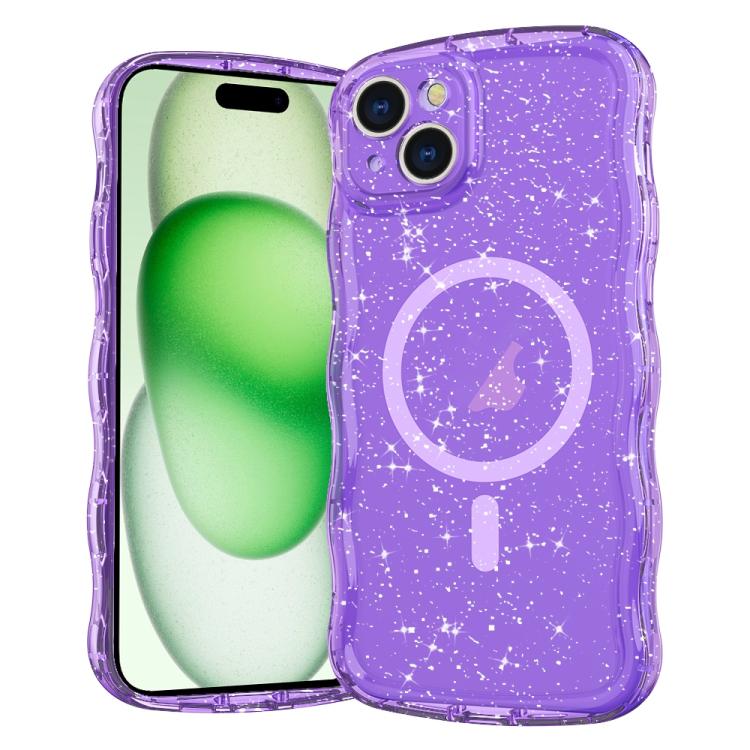Wave Glitter MagSafe Magnetic TPU Phone Case, For iPhone 15 Pro Max, For iPhone 15 Pro, For iPhone 15 Plus, For iPhone 15
