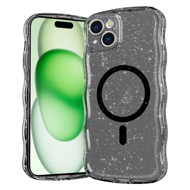 Wave Glitter MagSafe Magnetic TPU Phone Case, For iPhone 15 Pro Max, For iPhone 15 Pro, For iPhone 15 Plus, For iPhone 15