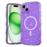 Wave Glitter MagSafe Magnetic TPU Phone Case, For iPhone 15 Pro Max, For iPhone 15 Pro, For iPhone 15 Plus, For iPhone 15