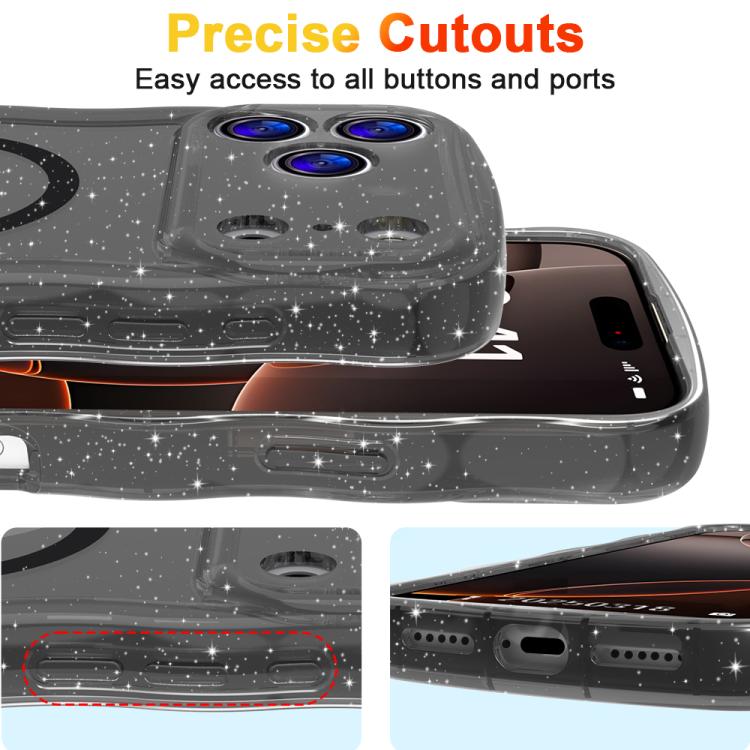 Wave Glitter MagSafe Magnetic TPU Phone Case, For iPhone 17 Pro Max, For iPhone 17 Pro, For iPhone 17, For iPhone Air, For iPhone 16 Pro Max, For iPhone 16 Pro, For iPhone 16 Plus, For iPhone 16