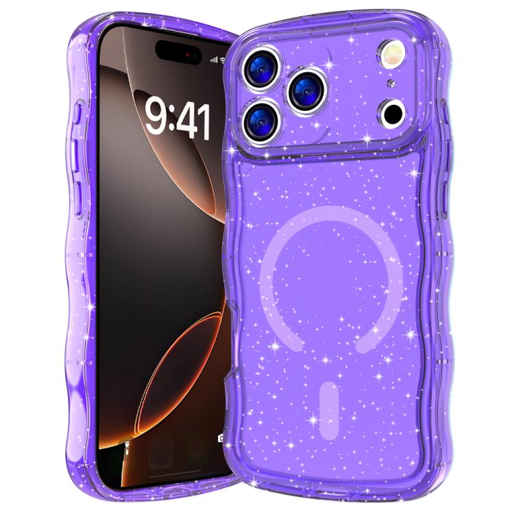 Wave Glitter MagSafe Magnetic TPU Phone Case, For iPhone 17 Pro Max, For iPhone 17 Pro, For iPhone 17, For iPhone Air, For iPhone 16 Pro Max, For iPhone 16 Pro, For iPhone 16 Plus, For iPhone 16