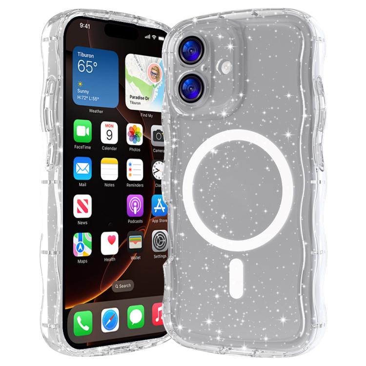 Wave Glitter MagSafe Magnetic TPU Phone Case, For iPhone 17 Pro Max, For iPhone 17 Pro, For iPhone 17, For iPhone Air, For iPhone 16 Pro Max, For iPhone 16 Pro, For iPhone 16 Plus, For iPhone 16