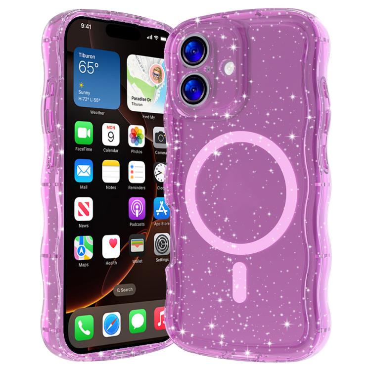 Wave Glitter MagSafe Magnetic TPU Phone Case, For iPhone 17 Pro Max, For iPhone 17 Pro, For iPhone 17, For iPhone Air, For iPhone 16 Pro Max, For iPhone 16 Pro, For iPhone 16 Plus, For iPhone 16