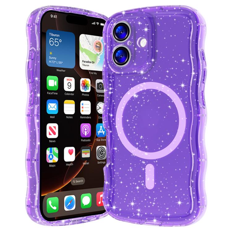 Wave Glitter MagSafe Magnetic TPU Phone Case, For iPhone 17 Pro Max, For iPhone 17 Pro, For iPhone 17, For iPhone Air, For iPhone 16 Pro Max, For iPhone 16 Pro, For iPhone 16 Plus, For iPhone 16