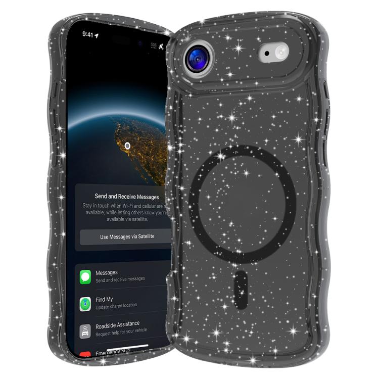 Wave Glitter MagSafe Magnetic TPU Phone Case, For iPhone 17 Pro Max, For iPhone 17 Pro, For iPhone 17, For iPhone Air, For iPhone 16 Pro Max, For iPhone 16 Pro, For iPhone 16 Plus, For iPhone 16