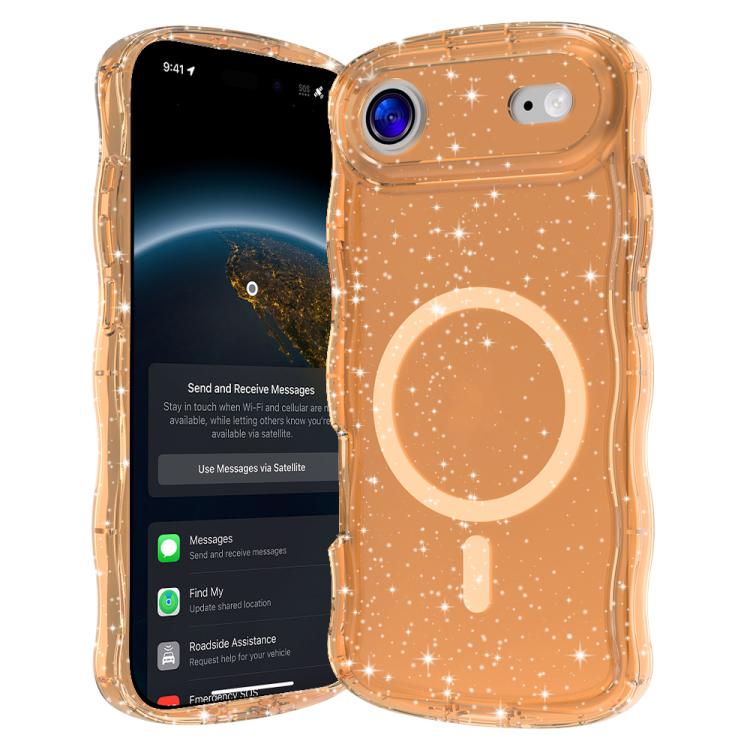 Wave Glitter MagSafe Magnetic TPU Phone Case, For iPhone 17 Pro Max, For iPhone 17 Pro, For iPhone 17, For iPhone Air, For iPhone 16 Pro Max, For iPhone 16 Pro, For iPhone 16 Plus, For iPhone 16
