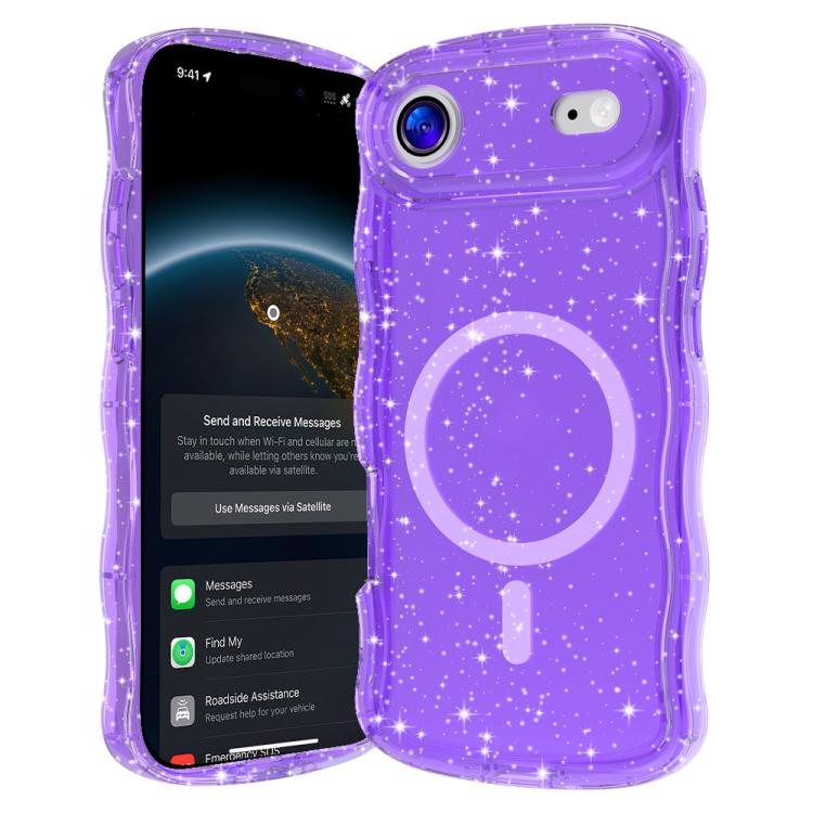 Wave Glitter MagSafe Magnetic TPU Phone Case, For iPhone 17 Pro Max, For iPhone 17 Pro, For iPhone 17, For iPhone Air, For iPhone 16 Pro Max, For iPhone 16 Pro, For iPhone 16 Plus, For iPhone 16