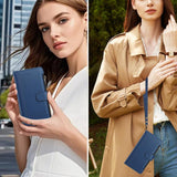 Magnetic Closure 9 Card Slots Zipper Leather Case with Hand Strap, For iPhone 16, For iPhone 15 Pro Max, For iPhone 15 Pro, For iPhone 15 Plus, For iPhone 15, For iPhone 14 Plus, For iPhone 14 / 13, For iPhone 14 Pro