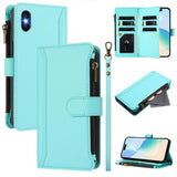 Magnetic Closure 9 Card Slots Zipper Leather Case with Hand Strap, For iPhone 11 Pro Max, For iPhone 11, For iPhone 11 Pro, For iPhone XS / X, For iPhone XR, For iPhone XS Max, For iPhone 8 Plus / 7 Plus