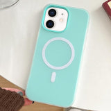 Skin Feel MagSafe Magnetic PC Hybrid TPU Phone Case, For iPhone 13 Pro, For iPhone 13, For iPhone 12, For iPhone 12 Pro Max