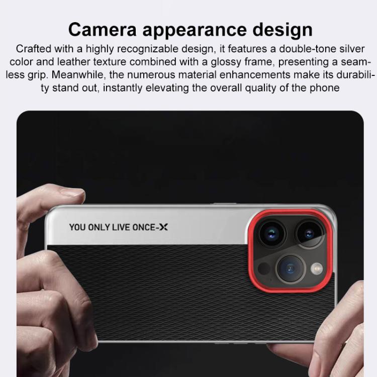 Camera Design Diamond Texture Leather PC Phone Case, For iPhone 14 Pro Max