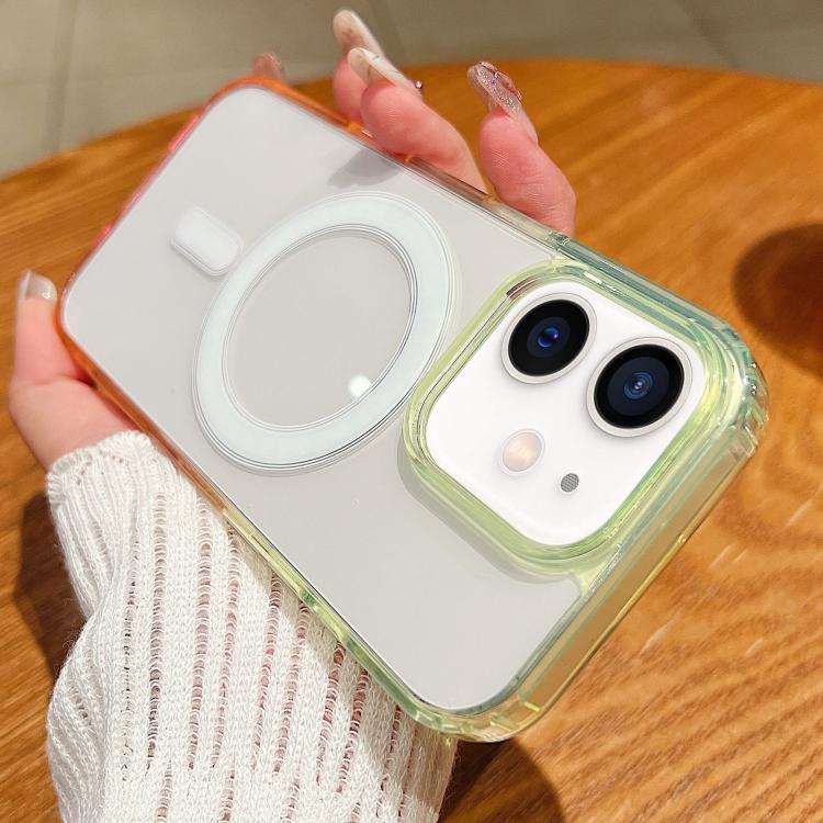 Contrast Color Gradient Transparent MagSafe Phone Case, For iPhone 12 mini, For iPhone 11 Pro Max, For iPhone 11, For iPhone 11 Pro