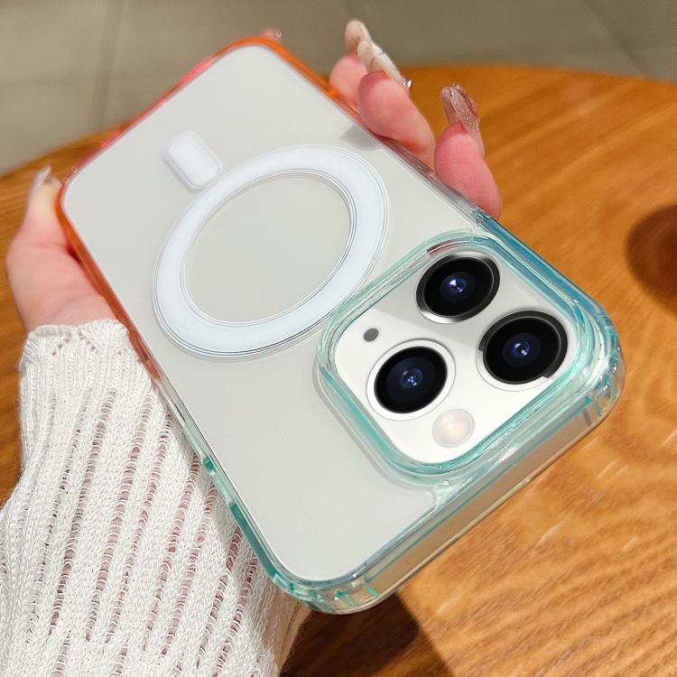 Contrast Color Gradient Transparent MagSafe Phone Case, For iPhone 12 mini, For iPhone 11 Pro Max, For iPhone 11, For iPhone 11 Pro