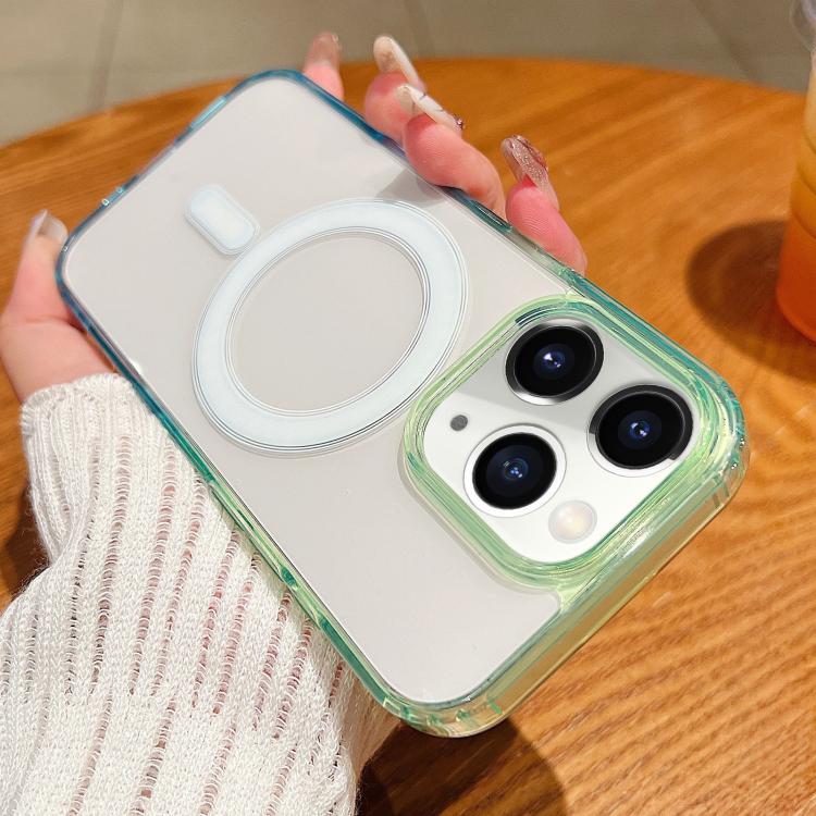 Contrast Color Gradient Transparent MagSafe Phone Case, For iPhone 12 mini, For iPhone 11 Pro Max, For iPhone 11, For iPhone 11 Pro
