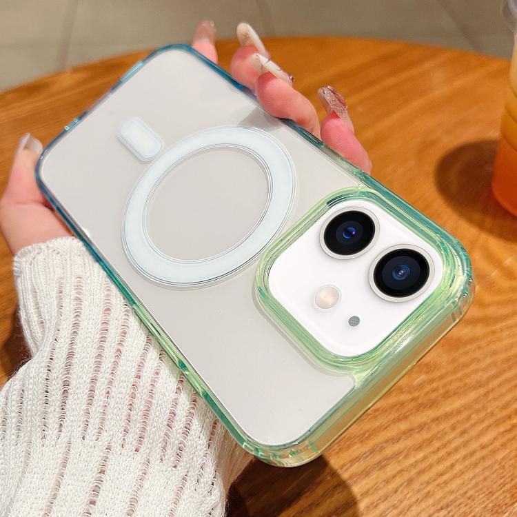 Contrast Color Gradient Transparent MagSafe Phone Case, For iPhone 12 mini, For iPhone 11 Pro Max, For iPhone 11, For iPhone 11 Pro