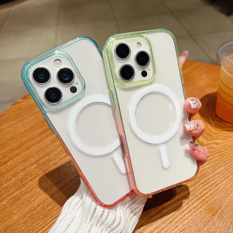Contrast Color Gradient Transparent MagSafe Phone Case, For iPhone 12 mini, For iPhone 11 Pro Max, For iPhone 11, For iPhone 11 Pro
