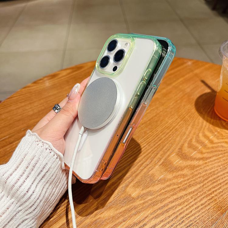 Contrast Color Gradient Transparent MagSafe Phone Case, For iPhone 12 mini, For iPhone 11 Pro Max, For iPhone 11, For iPhone 11 Pro