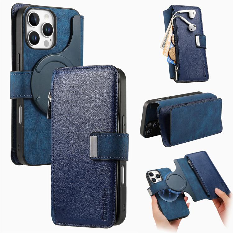 CaseNeo MagSafe RFID Anti-theft Zipper Wallet Retro Leather Phone Case, For iPhone 17e / 16e, For iPhone 17 Pro Max, For iPhone 17 Pro, For iPhone 17, For iPhone Air, For iPhone 16 Pro Max, For iPhone 16 Pro, For iPhone 16 Plus