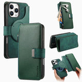 CaseNeo MagSafe RFID Anti-theft Zipper Wallet Retro Leather Phone Case, For iPhone 17e / 16e, For iPhone 17 Pro Max, For iPhone 17 Pro, For iPhone 17, For iPhone Air, For iPhone 16 Pro Max, For iPhone 16 Pro, For iPhone 16 Plus