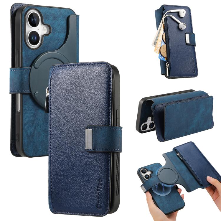CaseNeo MagSafe RFID Anti-theft Zipper Wallet Retro Leather Phone Case, For iPhone 16, For iPhone 15 Pro Max, For iPhone 15 Pro, For iPhone 15 Plus, For iPhone 15, For iPhone 14