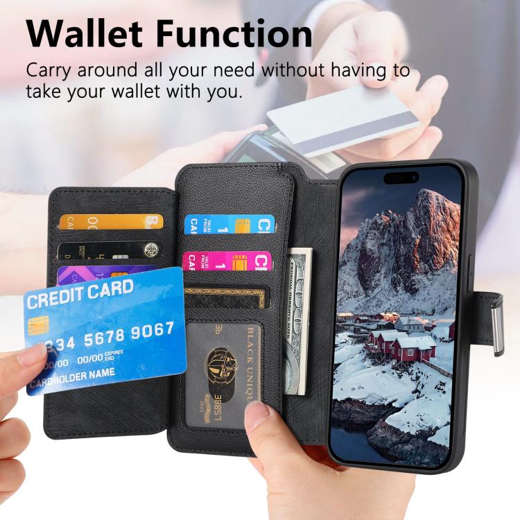 CaseNeo MagSafe RFID Anti-theft Zipper Wallet Retro Leather Phone Case, For iPhone 17e / 16e, For iPhone 17 Pro Max, For iPhone 17 Pro, For iPhone 17, For iPhone Air, For iPhone 16 Pro Max, For iPhone 16 Pro, For iPhone 16 Plus