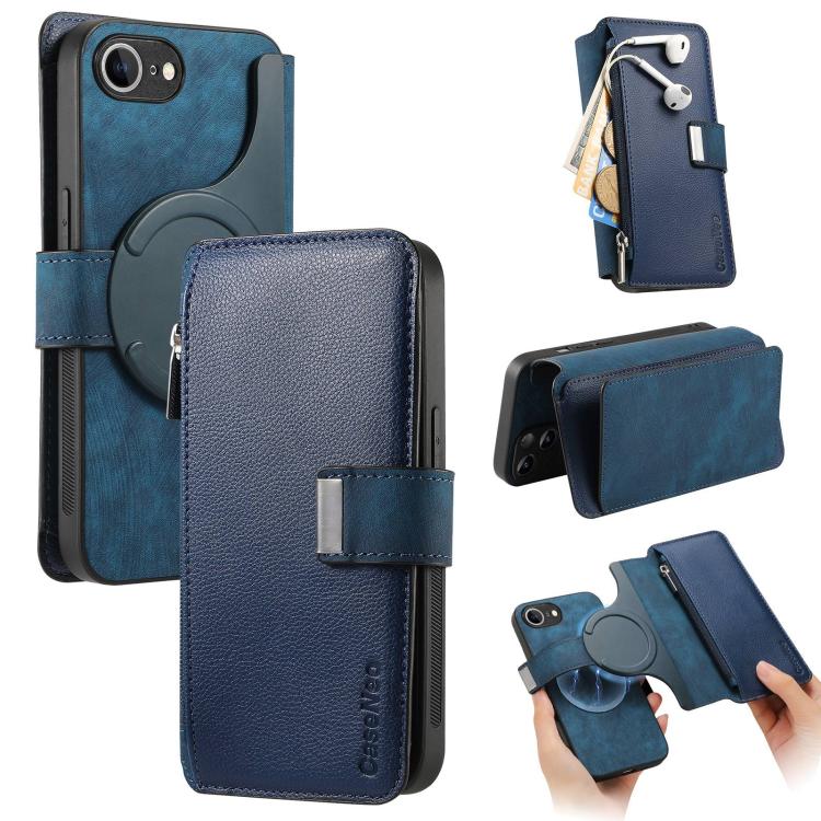 CaseNeo MagSafe RFID Anti-theft Zipper Wallet Retro Leather Phone Case, For iPhone 18 / 17, For iPhone 18 Pro / 17 Pro, For iPhone 18 Pro Max / 17 Pro Max, For iPhone 17e / 16e, For iPhone Air, For iPhone 16 Pro Max, For iPhone 16 Pro, For iPhone 16 Plus