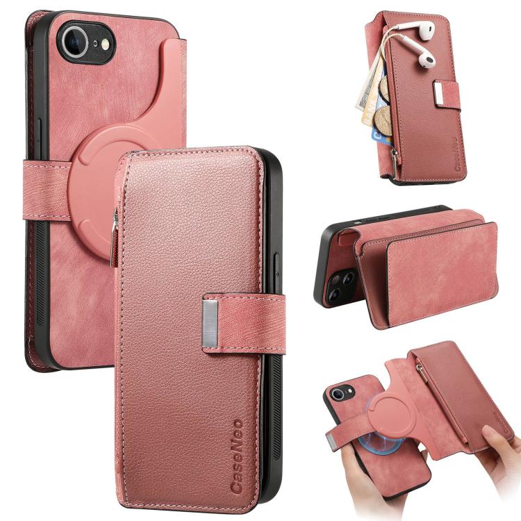 CaseNeo MagSafe RFID Anti-theft Zipper Wallet Retro Leather Phone Case, For iPhone 18 / 17, For iPhone 18 Pro / 17 Pro, For iPhone 18 Pro Max / 17 Pro Max, For iPhone 17e / 16e, For iPhone Air, For iPhone 16 Pro Max, For iPhone 16 Pro, For iPhone 16 Plus