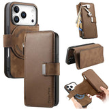 CaseNeo MagSafe RFID Anti-theft Zipper Wallet Retro Leather Phone Case, For iPhone 18 / 17, For iPhone 18 Pro / 17 Pro, For iPhone 18 Pro Max / 17 Pro Max, For iPhone 17e / 16e, For iPhone Air, For iPhone 16 Pro Max, For iPhone 16 Pro, For iPhone 16 Plus